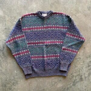 Vintage 3D Knit Crewneck Sweater